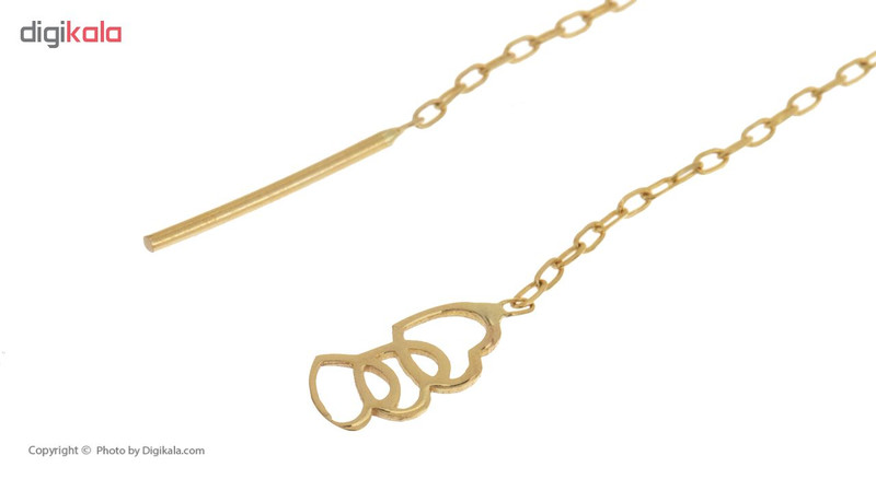 گوشواره طلا 18 عیار زنانه طرح قلب گالری ظهیرالدینی کد EL-003 - 4