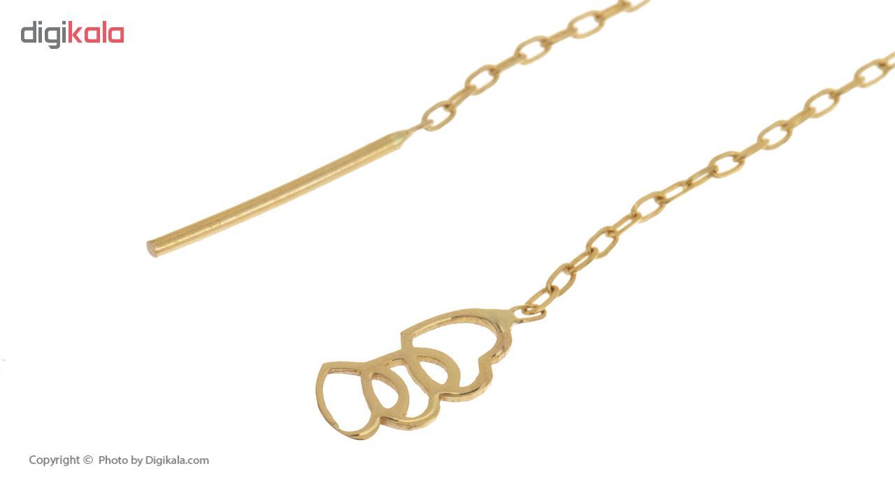 گوشواره طلا 18 عیار زنانه طرح قلب گالری ظهیرالدینی کد EL-003 -  - 4