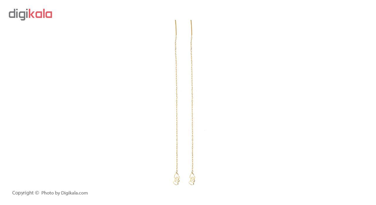 گوشواره طلا 18 عیار زنانه طرح قلب گالری ظهیرالدینی کد EL-003 -  - 5