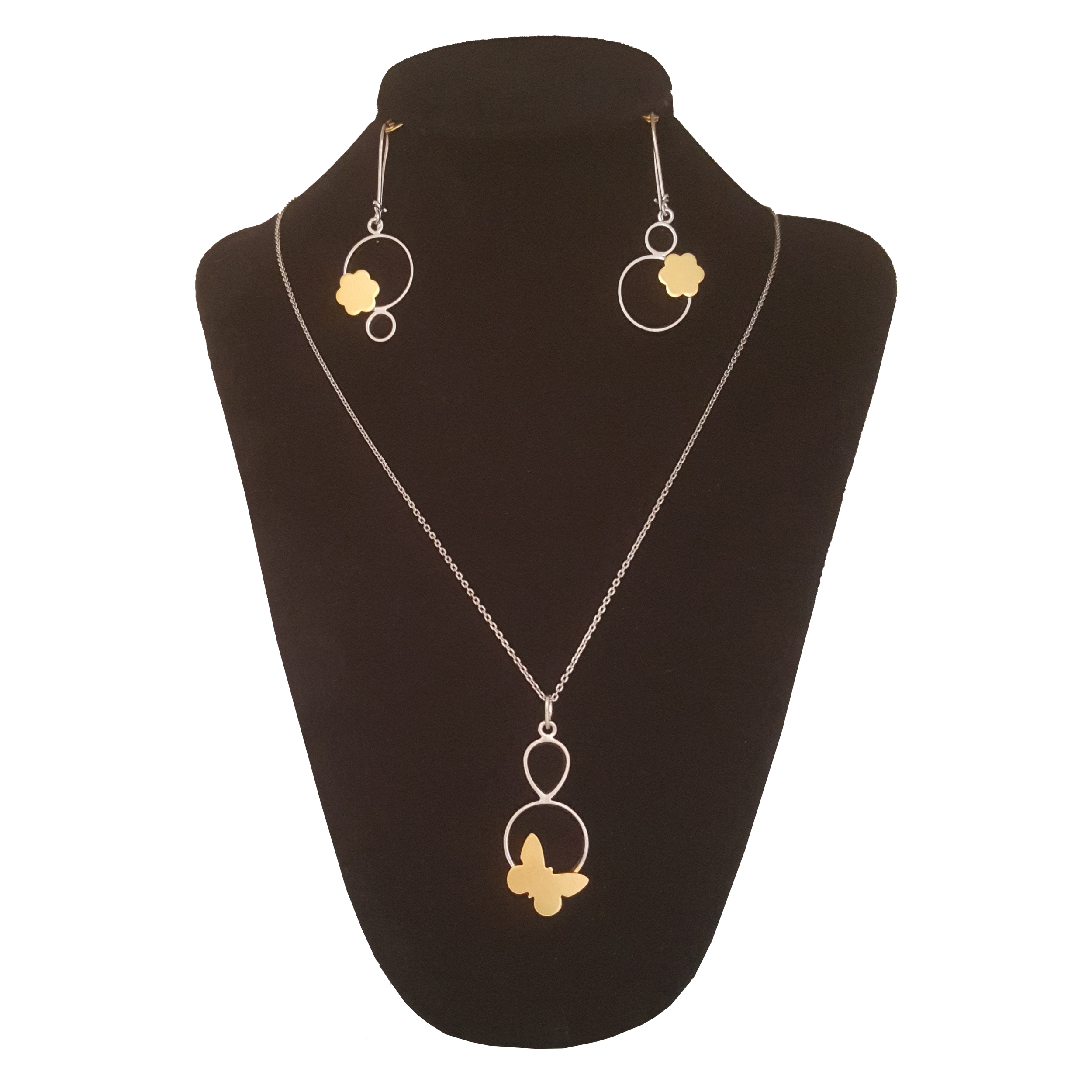 نیم ست نقره زنانه بلو استون کد 3981028