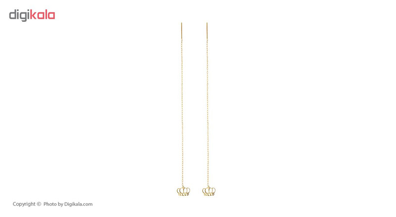 گوشواره طلا 18 عیار زنانه طرح تاج کد EL-005