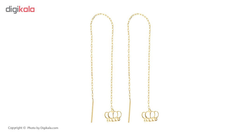 گوشواره طلا 18 عیار زنانه طرح تاج کد EL-005