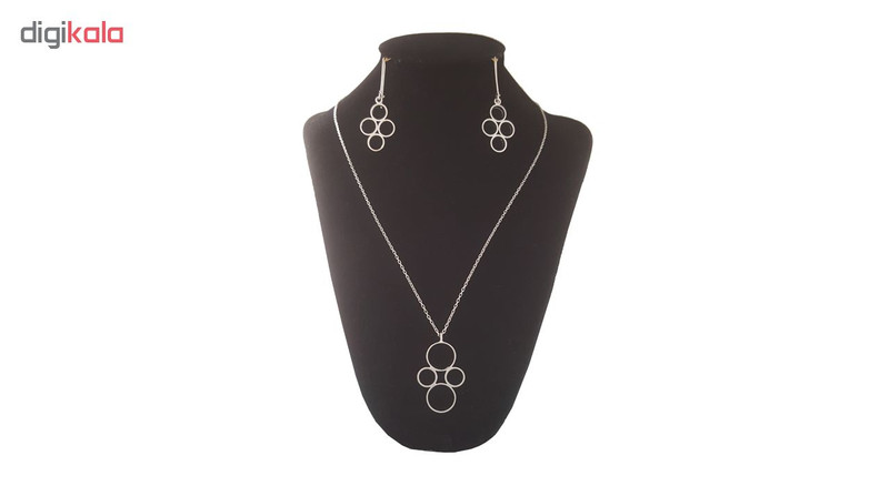 نیم ست نقره زنانه بلو استون کد 3981029