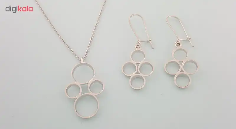 نیم ست نقره زنانه بلو استون کد 3981029