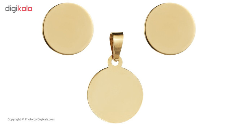 نیم ست طلا 18 عیار زنانه طرح دایره کد S3-001