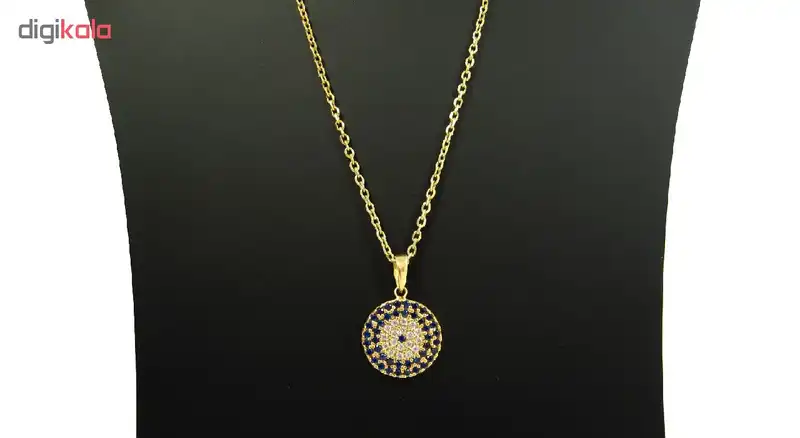 گردنبند طلا 18 عیار زنانه مانچو طرح چشم نظر مدل sfgs003