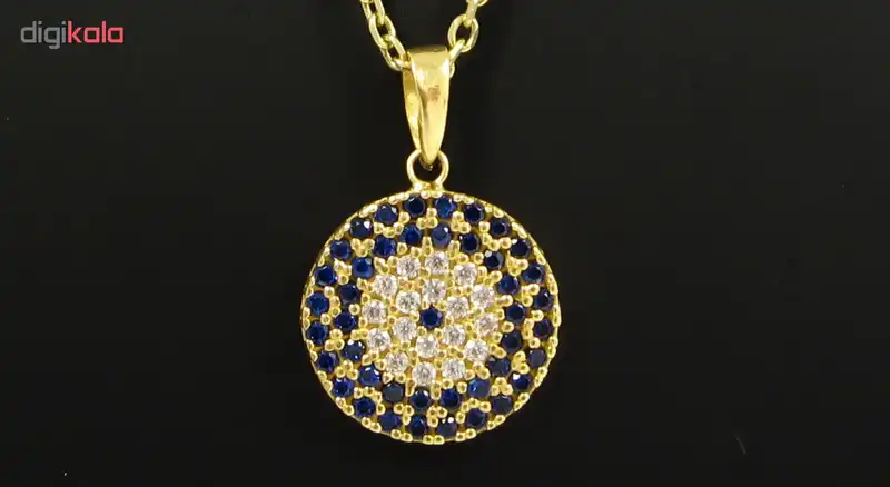 گردنبند طلا 18 عیار زنانه مانچو طرح چشم نظر مدل sfgs003