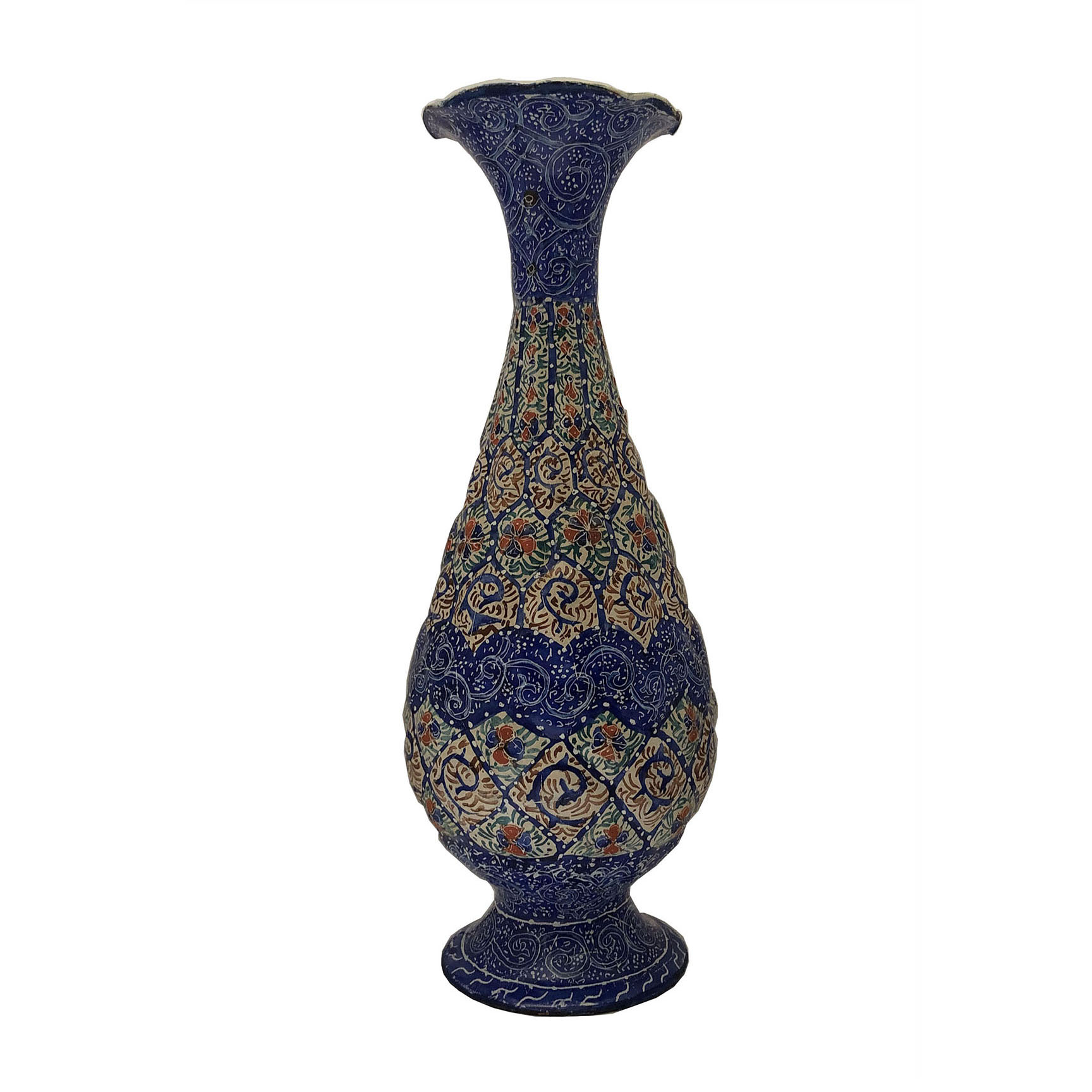 گلدان میناکاری مسی طرح خطایی کد 05