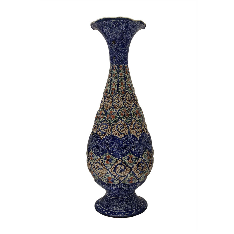 گلدان میناکاری مسی طرح خطایی کد 05