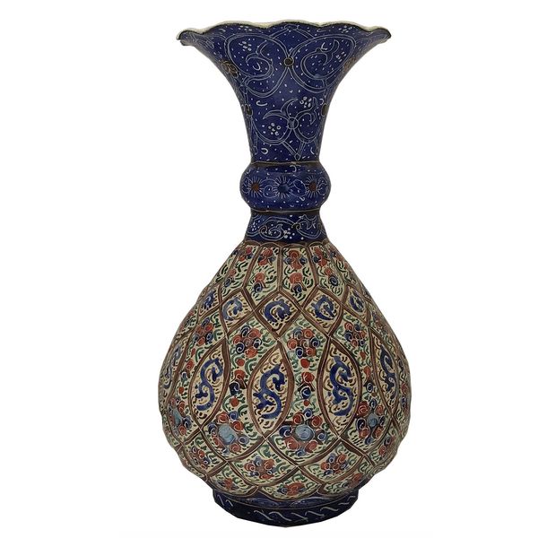 گلدان میناکاری مسی طرح اسلیمی کد 1204 گلدان میناکاری مسی طرح اسلیمی کد 1204