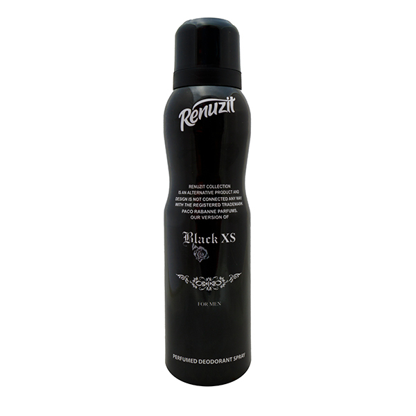 اسپری خوشبو کننده بدن مردانه  رینو زیت مدل BLACK XS حجم 150میلی لیتر