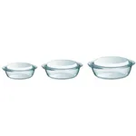ظرف پخت پیرکس مدل borosilicate مجموعه سه عددی