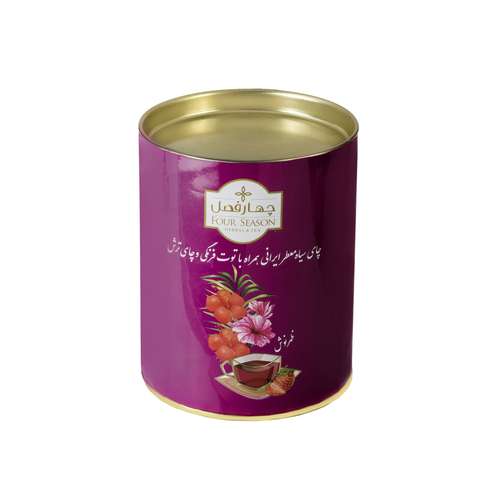 چای سیاه ایرانی همراه توت فرنگی و چای ترش چهارفصل- 100 گرم