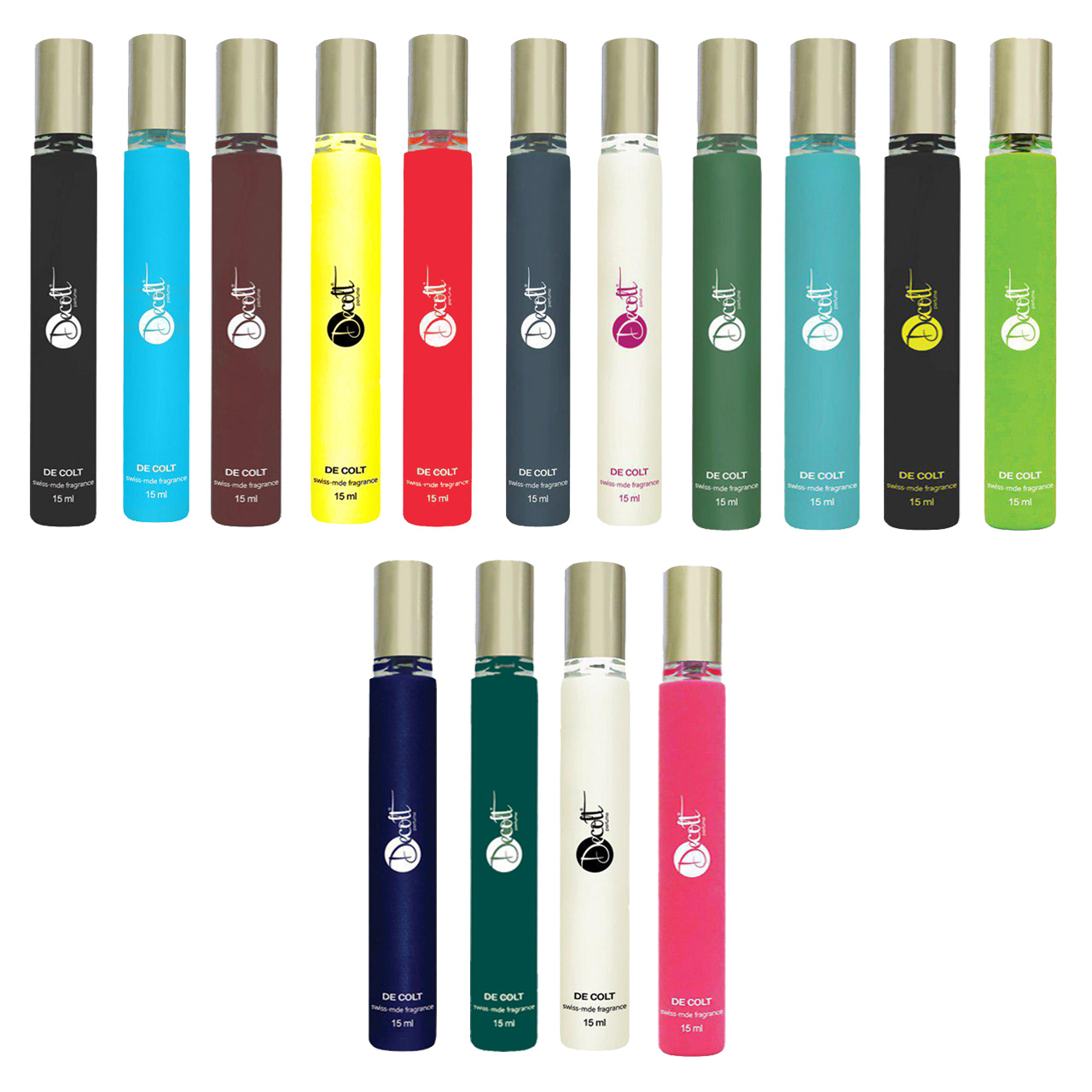 عطر جیبی دکلت مدل ES02 حجم 15 میلی لیتر مجموعه 56 عددی