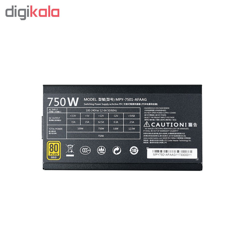 منبع تغذیه کامپیوتر کولر مستر مدل MWE 750
