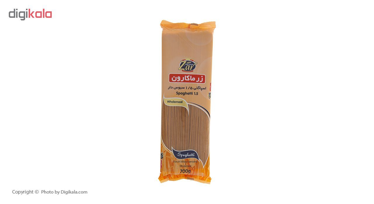 اسپاگتی قطر 1.5 سبوس دار زر ماکارون وزن 700 گرم