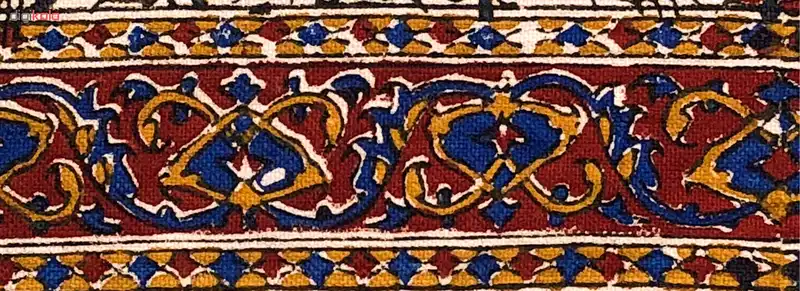 روميزي قلمكار عطريان طرح درهم بادامي مدل G242