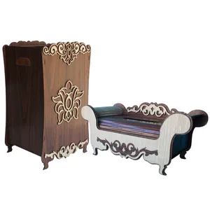 ست سطل زباله و جادستمال کاغذی طرح مبل کد SSDM1