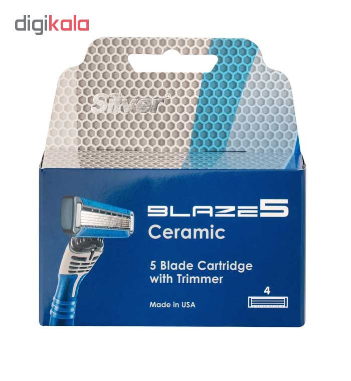 خود تراش سیلور مدل Blaze5 به همراه تیغ یدک بسته 4 عددی