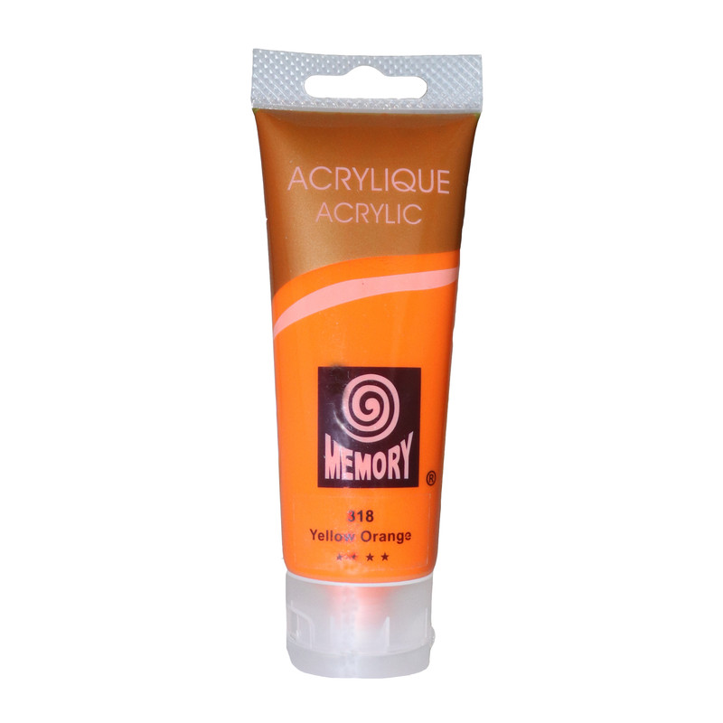 رنگ اکریلیک مموری مدل yellow Orange کد 318 حجم 75 میلی لیتر