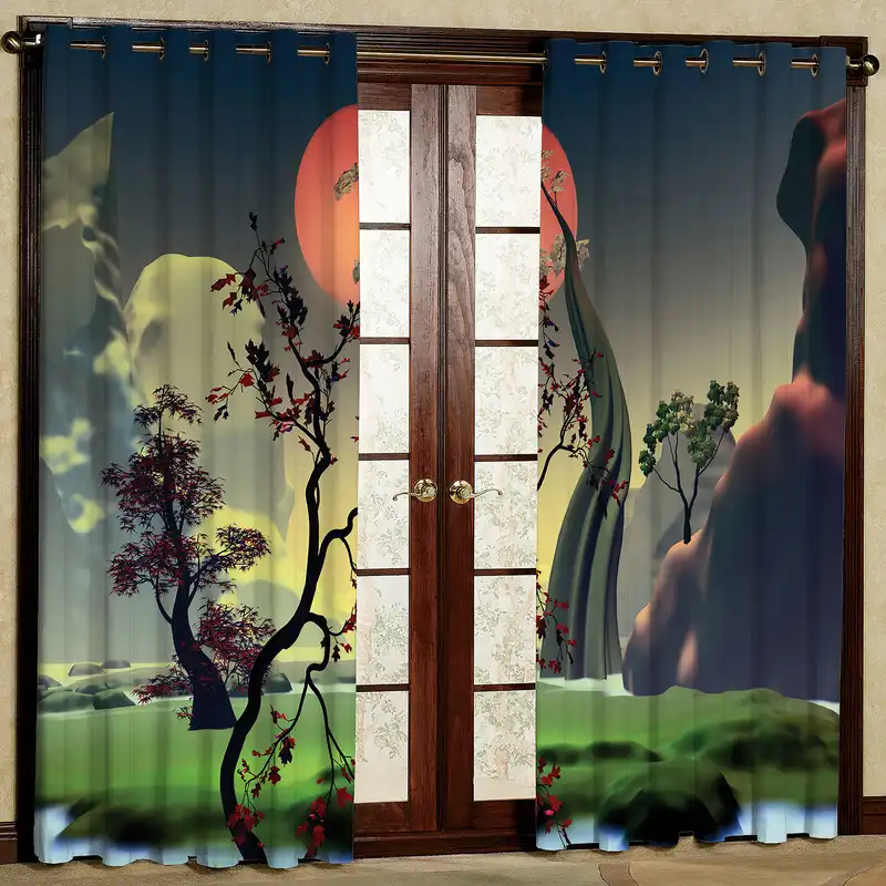 پرده مدل جنگل مخمل پانچی کد 2527 سایز 200x140 سانتی متر