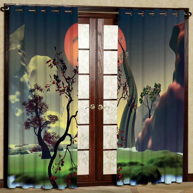 پرده مدل جنگل مخمل پانچی کد 2527 سایز 200x140 سانتی متر