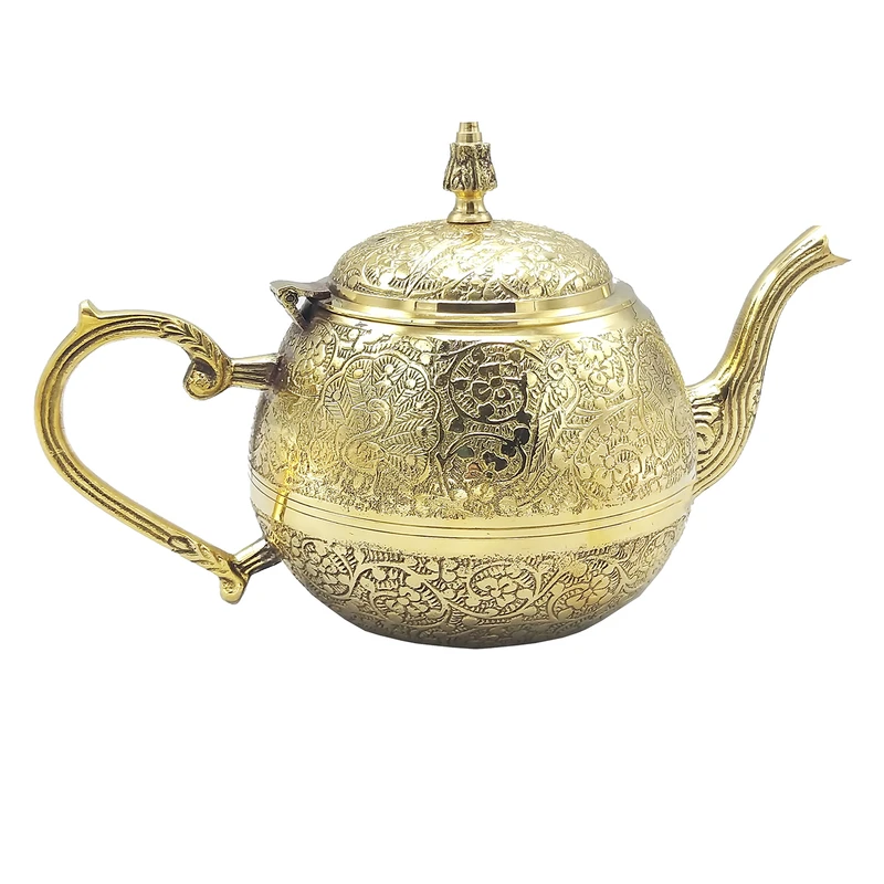 قوری برنجی طرح طاووس کد L-01