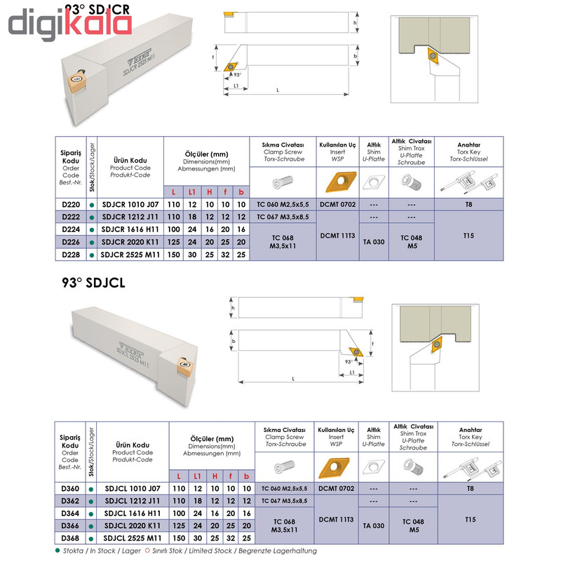 تیغچه بند تراشکاری تکنیک مدل D368-SDGCL11 تیغچه بند تراشکاری تکنیک مدل D368-SDGCL11