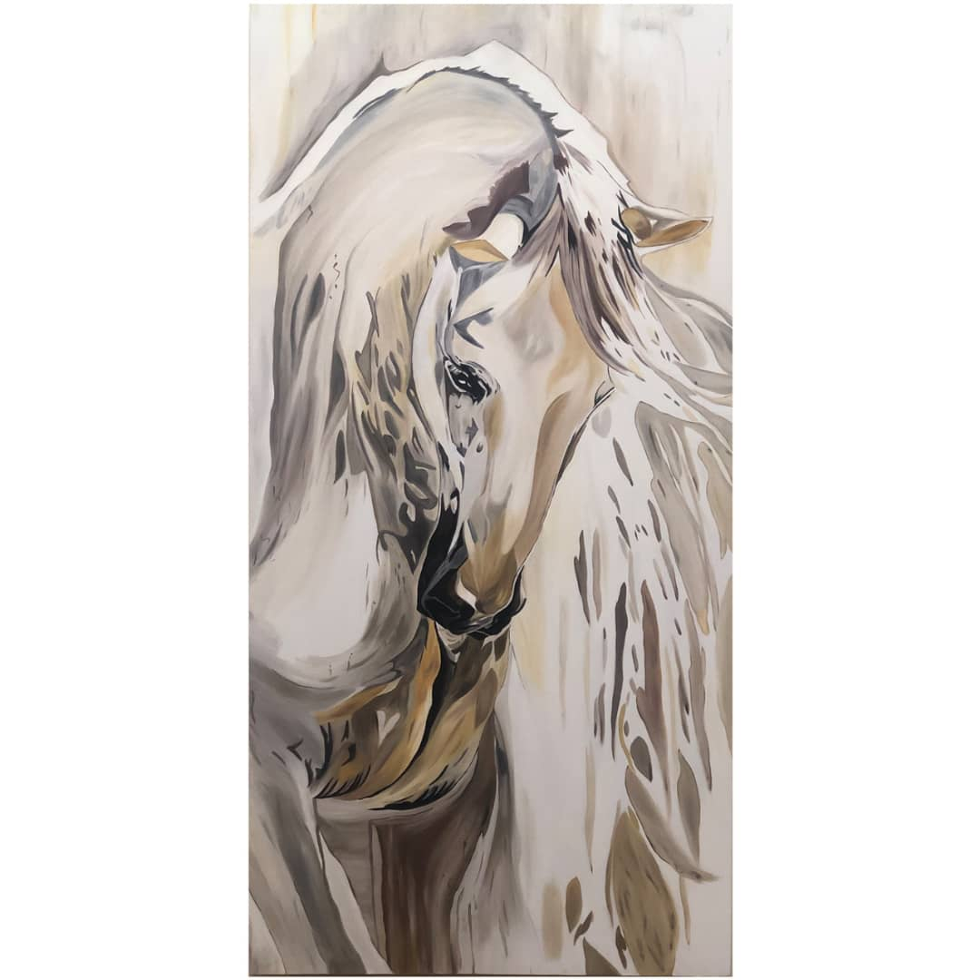 تابلو نقاشی رنگ روغن طرح اسب