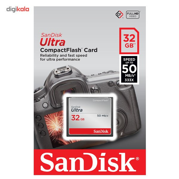 کارت حافظه CompactFlash سن دیسک مدل Ultra سرعت 333X 50MBps ظرفیت 32 گیگابایت