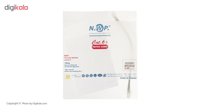 کابل پچ کورد CAT6 Plus ان دبلیو پی مدل N.W.P.6P طول 0.3 متر