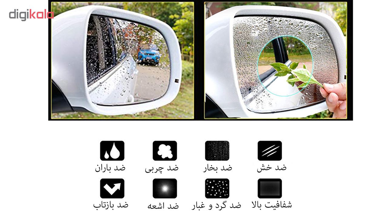 برچسب و محافظ ضد آب شیشه آینه خودرو کد 3441 بسته 2 عددی