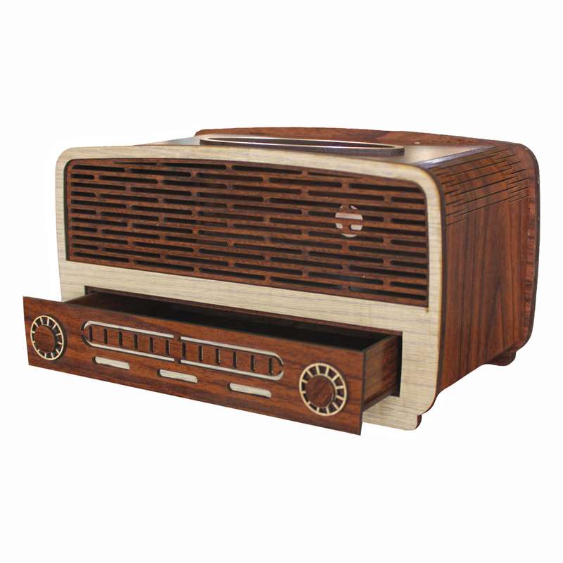 جعبه دستمال کاغذی طرح رادیو کد drk1 جعبه دستمال کاغذی طرح رادیو کد drk1