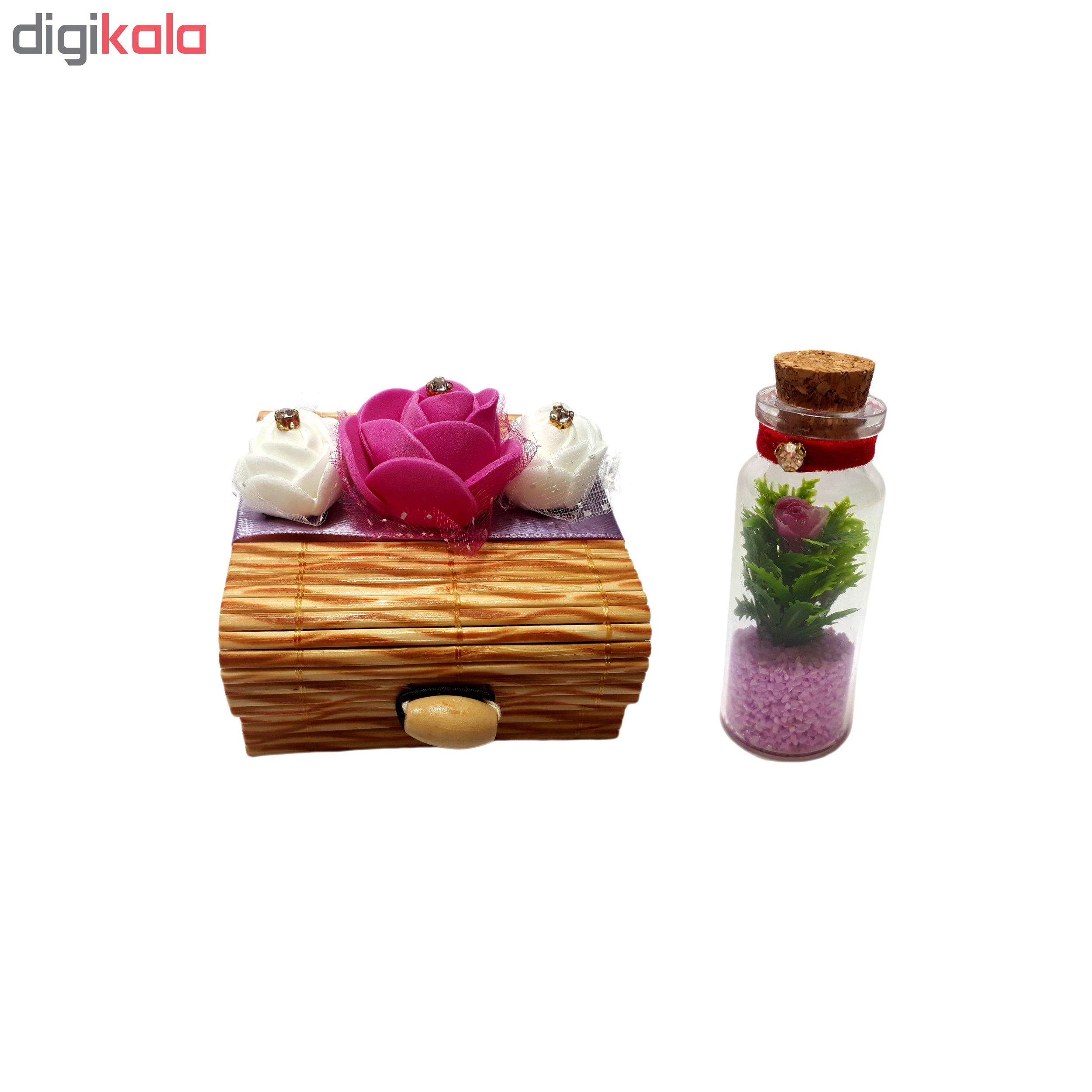 ست هدیه گل مصنوعی طرح تراریوم مدل Elay box