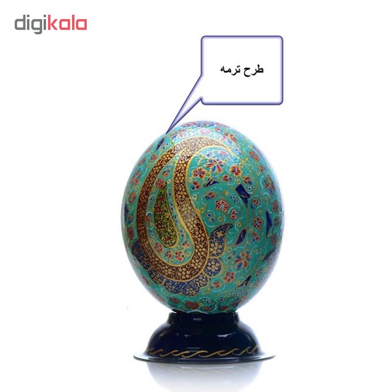 تخم شتر مرغ تزیینی گالری هنری و صنایع دستی رجایی مدل ترمه کد 101000387