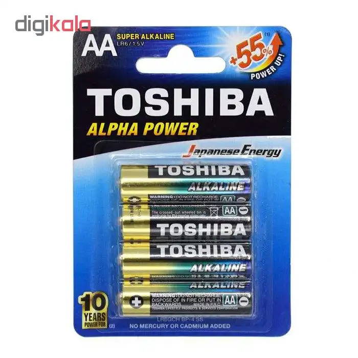 باتری قلمی توشیبا مدل Alpha Power بسته 4 عددی