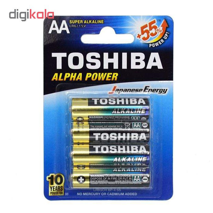 باتری قلمی توشیبا مدل Alpha Power بسته 4 عددی