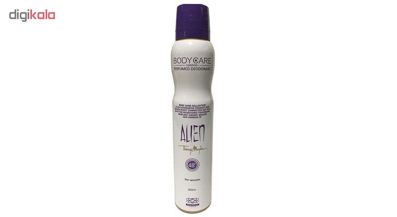 اسپری خوشبو کننده بدن زنانه بادی کر مدل ALIEN حجم 200 میلی لیتر اسپری خوشبو کننده بدن زنانه بادی کر مدل ALIEN حجم 200 میلی لیتر