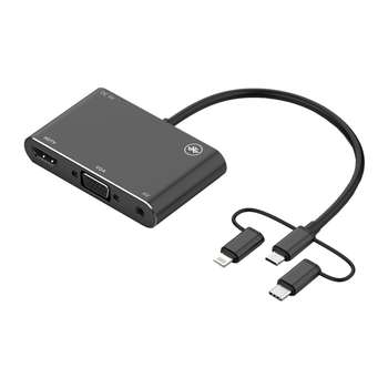 مبدل microUSB/ لایتنینگ/ USB-C به HDMI/VGA/AV اونتن مدل OTN-7858b