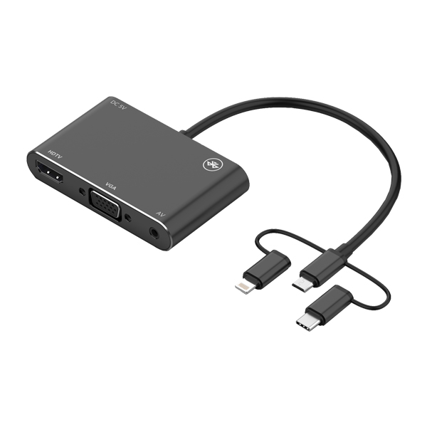 نقد و بررسی مبدل microUSB/ لایتنینگ/ USB-C به HDMI/VGA/AV اونتن مدل OTN-7858b توسط خریداران