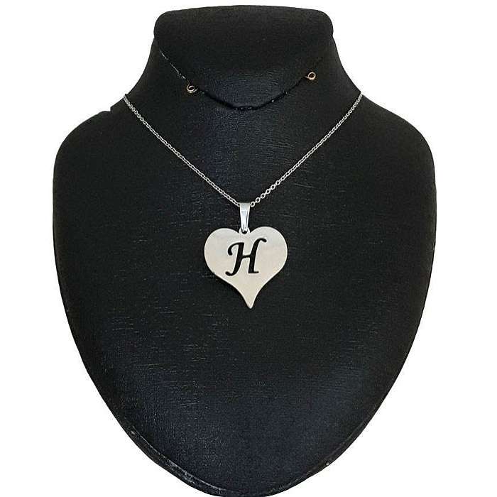 گردنبند زنانه طرح قلب حرف H کد B314 گردنبند زنانه طرح قلب حرف H کد B314