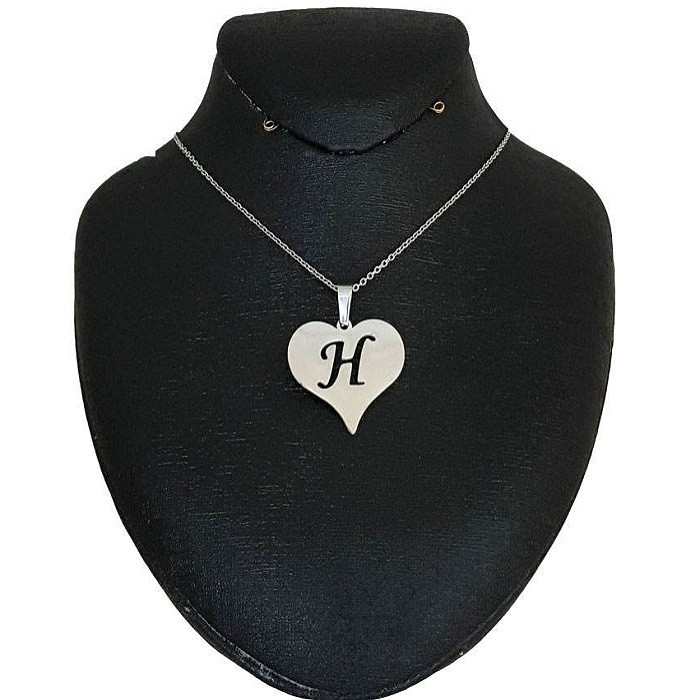 گردنبند زنانه طرح قلب حرف H کد B314 گردنبند زنانه طرح قلب حرف H کد B314