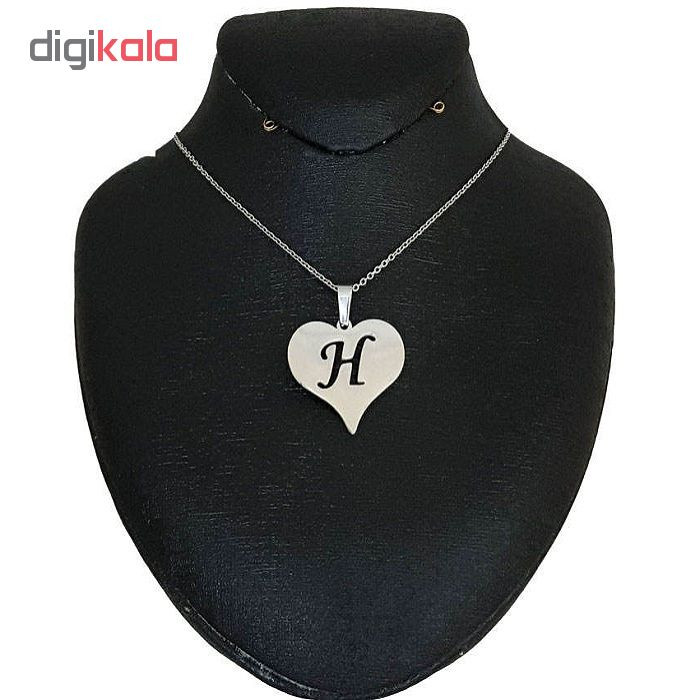 گردنبند زنانه طرح قلب حرف H کد B314 گردنبند زنانه طرح قلب حرف H کد B314