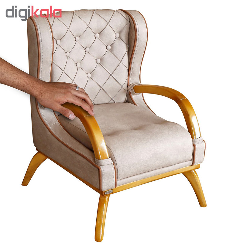 مبل راحتی یک نفره چشمه نور کد MA-306/K-CR-BR-N