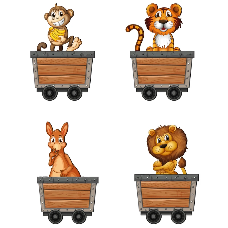 استیکر کلید و پریز ژیوار مدل قطار حیوانات بسته 4 عددی