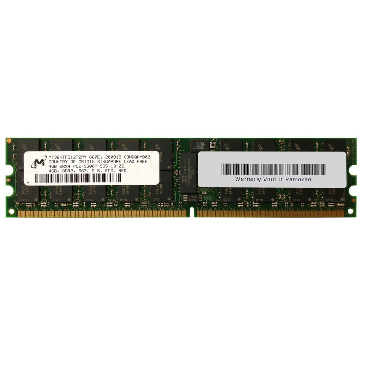 رم سرور DDR2 تک کاناله 667 مگاهرتز CL5 میکرون مدل MT36HTF51272PY-667E1 ظرفیت 4 گیگابایت