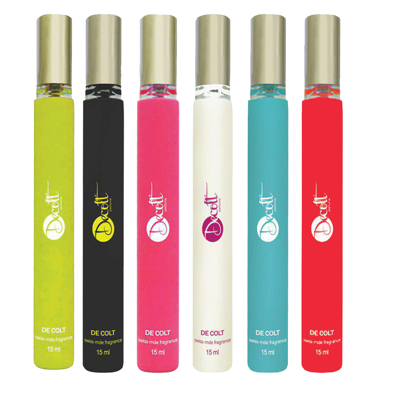 عطر جیبی زنانه دکلت مدل w01 حجم 15 میلی لیتر مجموعه 7 عددی