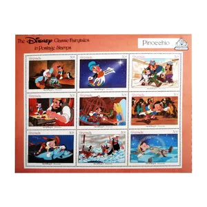 تمبر یادگاری سری کارتونی مدل Pinocchio مجموعه 9 عددی