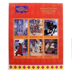 تمبر یادگاری سری کارتونی مدل hunchback in notredame مجموعه 9 عددی