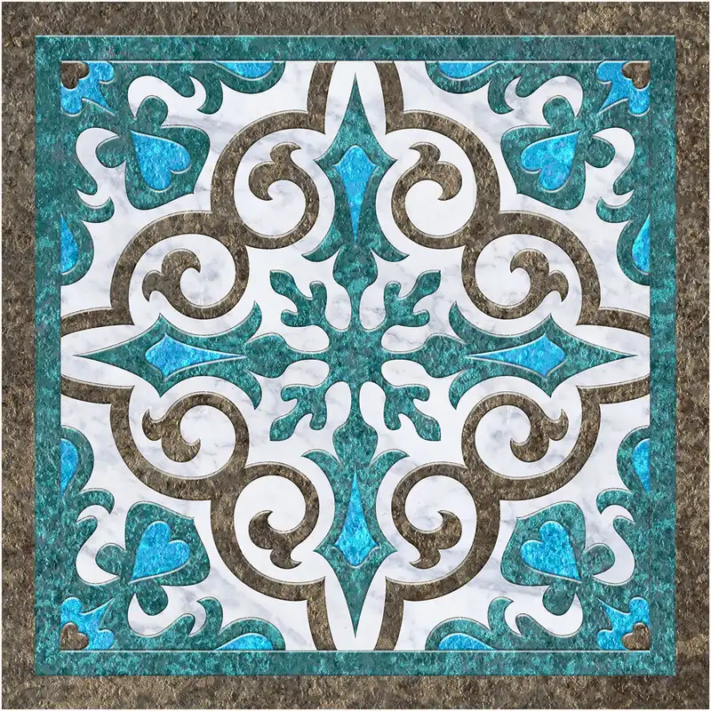 استیکر کاشی طرح فیروزه بسته 10 عددی